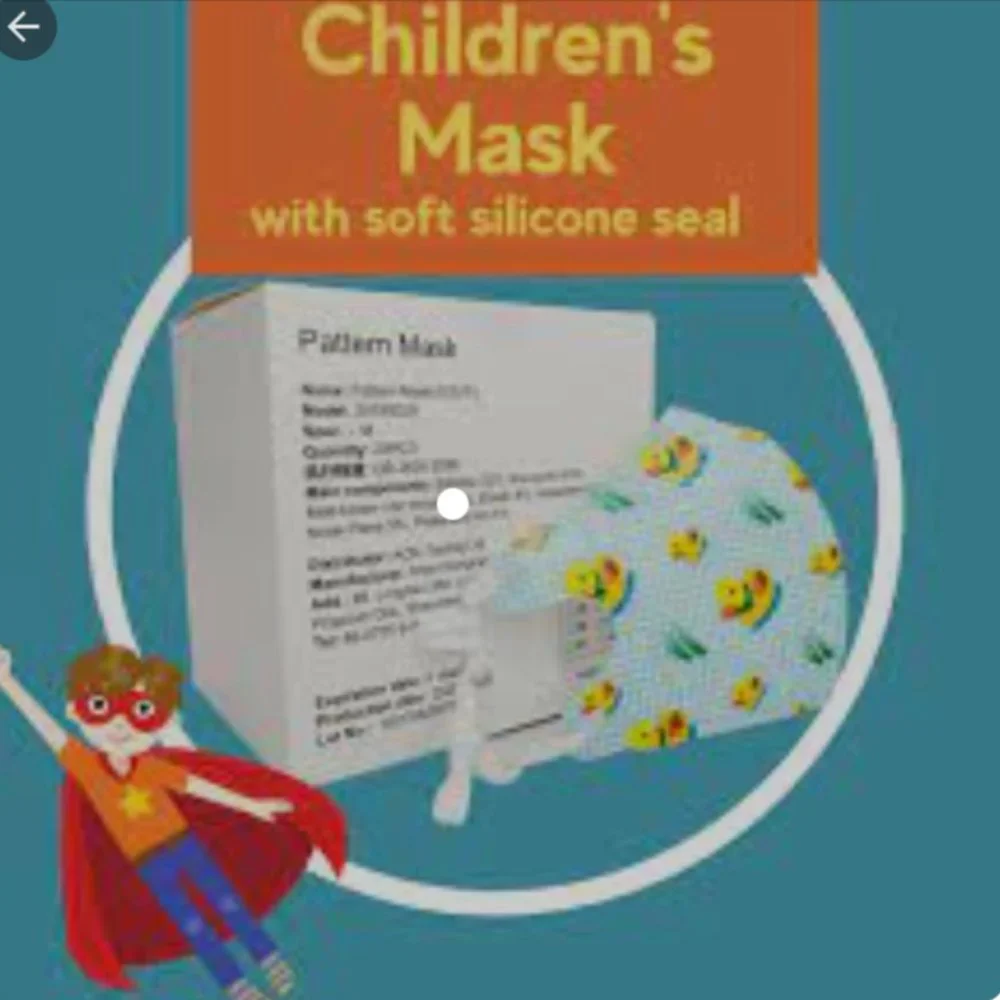 NEW 20 Child Face Mask w/ Silicone Seal Duck Pattern Adjustable Ear Loop